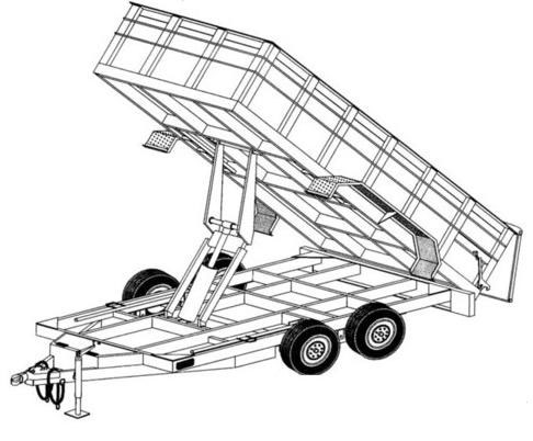 HYDRAULIC DUMP TRAILER PLANS- 14' X 6'4" TANDEM AXLE