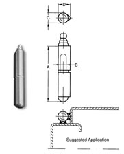 81941 - STEEL WELD-ON HINGE WITH GREASE FITTINGS