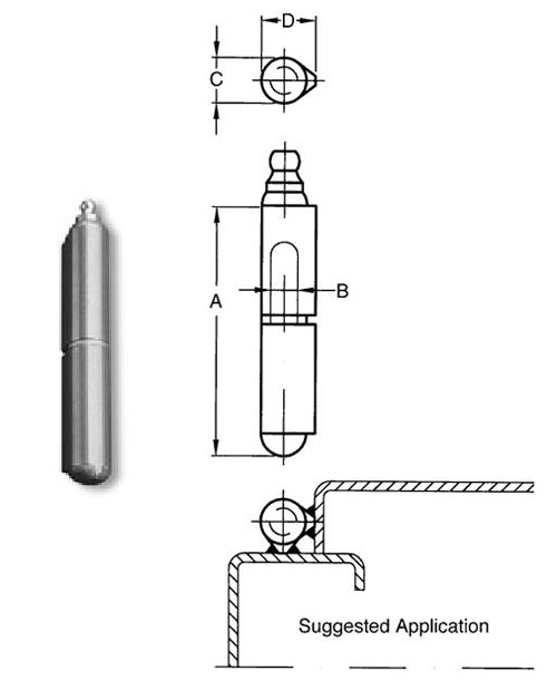 81941 - STEEL WELD-ON HINGE WITH GREASE FITTINGS