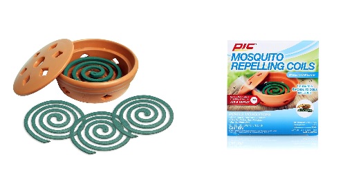 Mosquito burner repellant coil with holder.