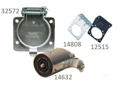 7-WAY METAL TRAILER CONNECTORS WITH FLAT PINS