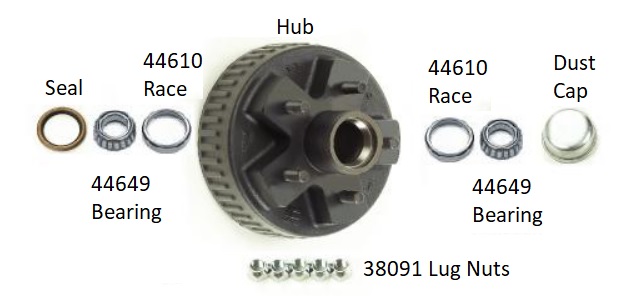 5 bolt hub kit and components for 1 1/16