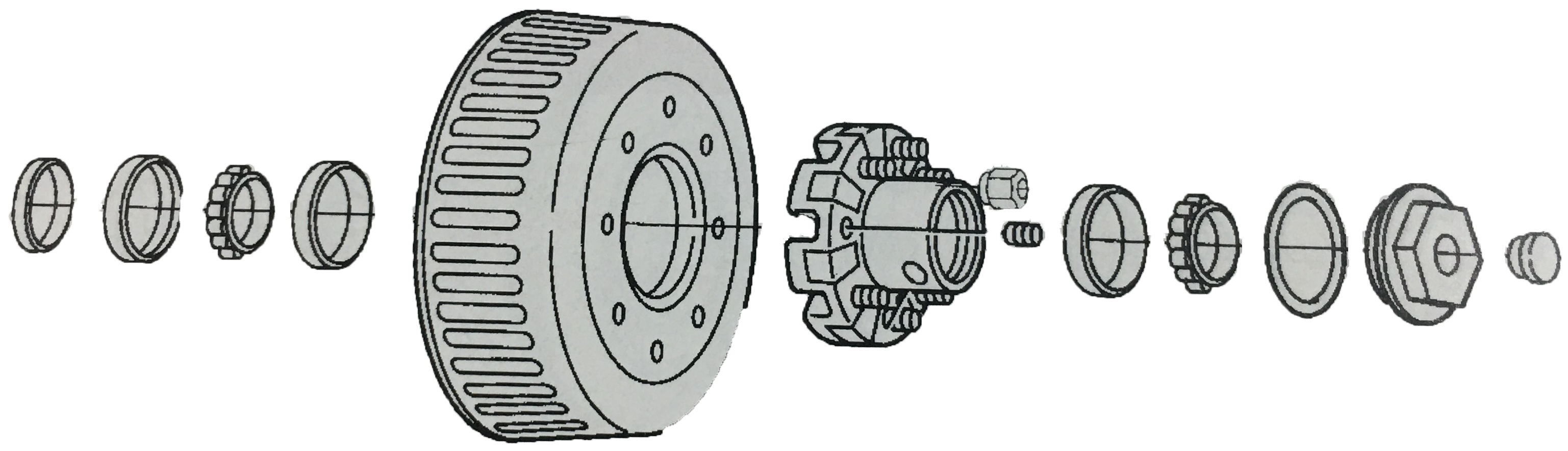 Dexter 10K heavy duty hub and drum for 12 1/4