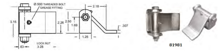 81981 - WELD-ON HEAVY DUTY STRAP HINGE - PLAIN FINISH