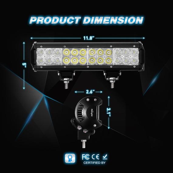 60003 12" LED 72W WATERPROOF SPOT/FLOOD COMBO LIGHT BAR