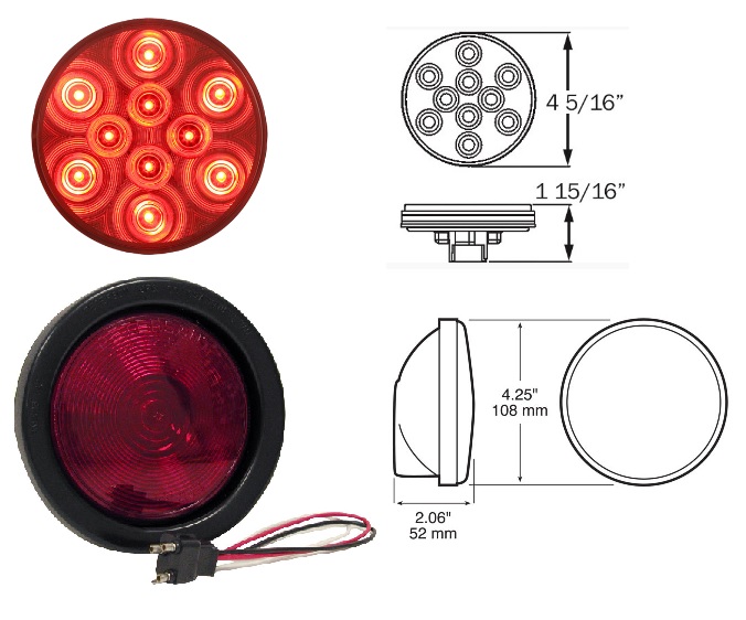 FLUSH MOUNT SEALED STOP, TURN AND TAIL LIGHT