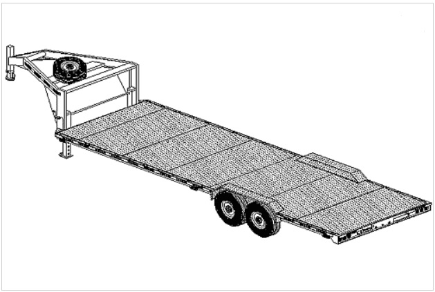 26' gooseneck flatbed car carrier trailer plan