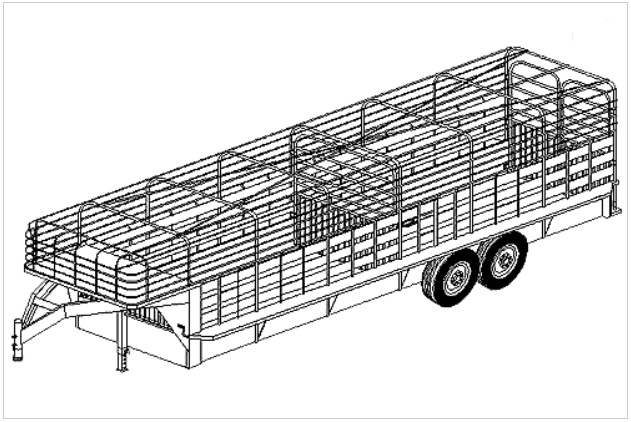  3224 6 x 24 LIVESTOCK GOOSENECK TRAILER PLANS