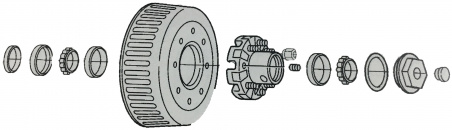 Dexter 10K heavy duty hub and drum assembly