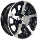 Series 08 aluminum trailer wheel, black out spoke.