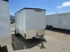 6' x 12' Criterion enclosed cargo utility trailer with rear ramp door.