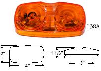 RECTANGULAR TWO BULB CLEARANCE/SIDEMARKER LIGHT