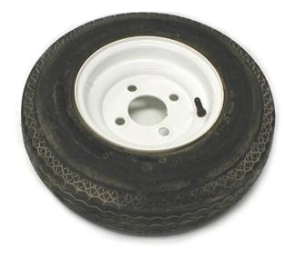 40011 - 4.80-8 TIRE/WHEEL ASSEMBLY, 4 ON 4 BOLT PATTERN, WHITE PAINTED WHEEL, LOAD RANGE B